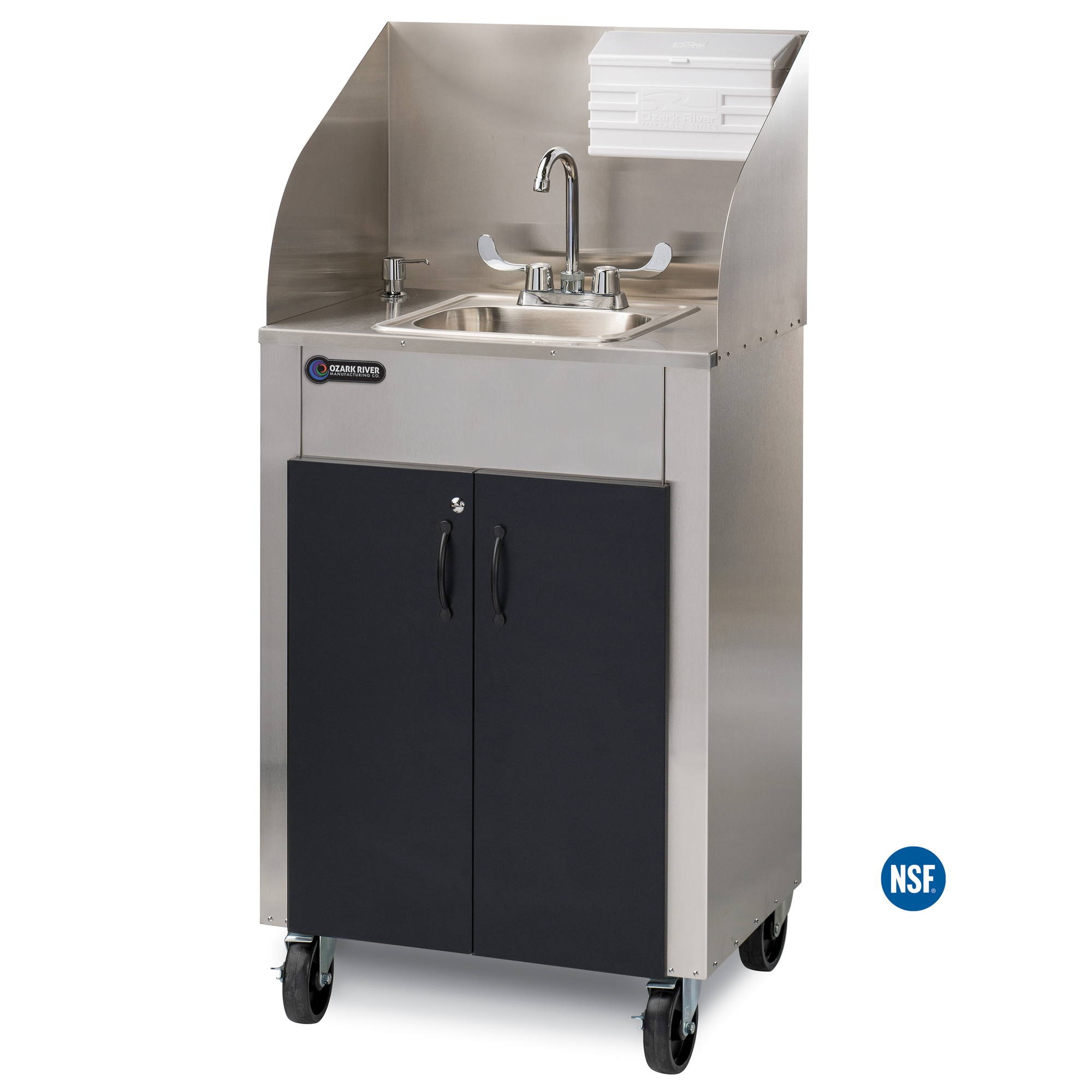 Ozark River Holdings, LLC, Portable sink, hot cold, all steel, splash grd, Model# Elite PRO 1
